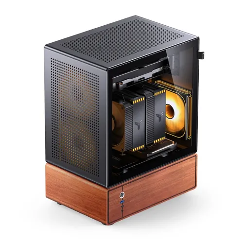 Case JONSBO T7 Black – M-ATX| Gỗ Óc Chó| Kính Cường Lực